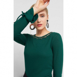 Koszulka z perłami. Zielone t-shirty damskie Orsay, xs, z elastanu. Za 69,99 zł.