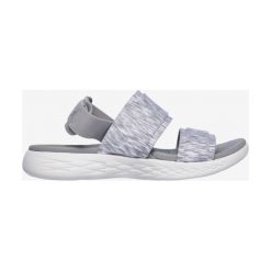 Skechers Foxy Sandały Szary. Szare sandały damskie Skechers, w paski, z materiału, bez obcasa, z paskami. Za 262,95 zł.