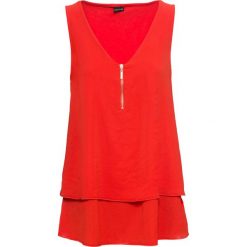 Top z zamkiem bonprix czerwony. Czerwone bluzki damskie bonprix, bez wzorów, z dekoltem w serek. Za 89,99 zł.