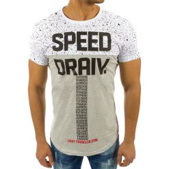 T-shirty męskie: T-shirt męski z nadrukiem biały (rx2198)