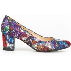 Czółenka na 6 cm słupku - skóra naturalna - model 742 - kolor motyl. Czółenka damskie Zapato, bez wzorów, ze skóry, bez obcasa, na słupku. Za 319,00 zł.