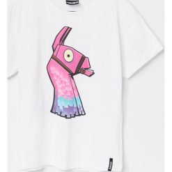 Bawełniany t-shirt Fortnite - Biały. Białe t-shirty męskie Reserved, bez wzorów, z bawełny, bez kołnierzyka. Za 49,99 zł.
