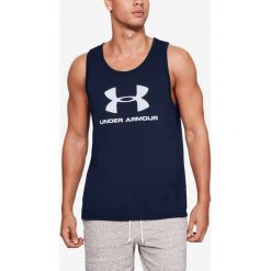 Under Armour Sportstyle Podkoszulek Niebieski. Niebieskie podkoszulki męskie Under Armour, s, z nadrukiem, z bawełny, bez kołnierzyka. Za 119,95 zł.