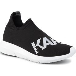 Sneakersy KARL LAGERFELD - KL61115 Black Knit Textile W/White. Czarne półbuty damskie KARL LAGERFELD, ze skóry ekologicznej. Za 719,00 zł.