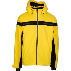 Kurtka narciarska w kolorze żółtym. Żółte kurtki męskie Peak Mountain, s, bez wzorów, z materiału, bez kaptura, narciarskie. W wyprzedaży za 429,95 zł.