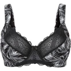 Biustonosz "minimizer" bonprix czarno-biały z nadrukiem. Czarne biustonosze bonprix, z nadrukiem. Za 44,99 zł.