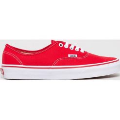 Vans - Tenisówki Authentic. Czerwone trampki męskie Vans, bez wzorów, z gumy, na sznurówki. W wyprzedaży za 159,90 zł.