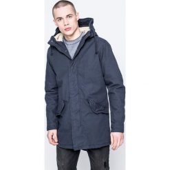 Jack & Jones - Kurtka. Niebieskie płaszcze męskie Jack & Jones, xl, bez wzorów, z bawełny, długie, bez kaptura. W wyprzedaży za 179,90 zł.