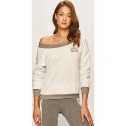 LaBellaMafia - Bluza. Białe bluzy damskie LABELLAMAFIA, s, z nadrukiem, z dzianiny, bez rękawów, bez kaptura. W wyprzedaży za 199,90 zł.