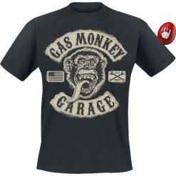 Gas Monkey Garage GMG Patch T-Shirt czarny. Czarne t-shirty męskie Gas Monkey Garage, xl, z nadrukiem, z okrągłym kołnierzem. Za 89,90 zł.