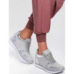 Szare Sneakersy Don't Stay. Szare koturny damskie Renee, bez obcasa, na koturnie, na sznurówki. Za 89,99 zł.