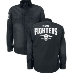 Koszule męskie na spinki: Foo Fighters EMP Signature Collection Koszula ciemnoszary (Anthracite)