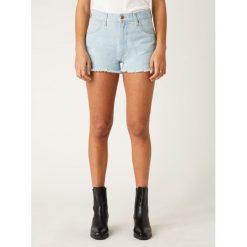 Szorty jeansowe Wrangler Festival Short W26FWPXA3. Niebieskie szorty damskie Wrangler, bez wzorów, z bawełny. Za 199,00 zł.
