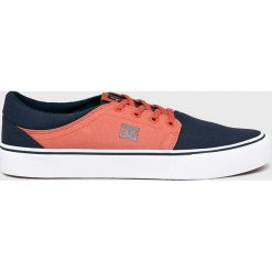 DC - Tenisówki. Niebieskie trampki męskie DC, bez wzorów, z gumy, na sznurówki. W wyprzedaży za 159,90 zł.