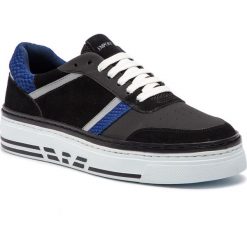 Sneakersy EMPORIO ARMANI - X4X262 XL760 C267 Black/Silver/Blue/Bl. Czarne sneakersy męskie Emporio Armani, na co dzień, bez wzorów, z zamszu, bez zapięcia. W wyprzedaży za 569,00 zł.