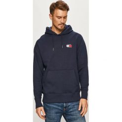 Tommy Jeans - Bluza bawełniana. Niebieskie bluzy męskie Tommy Jeans, s, z aplikacjami, z bawełny, z kapturem, bez rękawów, z kapturem. Za 449,90 zł.