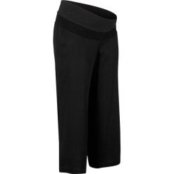 Spodnie culotte ciążowe z lejącej wiskozy bonprix czarny. Czarne spodnie damskie bonprix, z wiskozy. Za 109,99 zł.