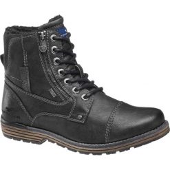 Kozaki męskie Tom Tailor popielate. Szare buty zimowe męskie marki Tom Tailor, z materiału, na sznurówki. Za 299,90 zł.