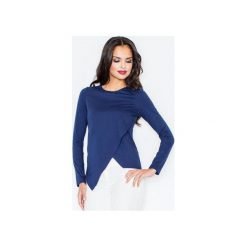 Bluzka M210 Granat. Niebieskie bluzki damskie marki FIGL, m, z bawełny, eleganckie, z klasycznym kołnierzykiem, z długim rękawem. Za 79,00 zł.