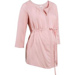 Tunika ciążowa z ażurowym haftem bonprix stary róż. Różowe tuniki damskie marki bonprix, do pracy, z haftami, retro, bez kołnierzyka, moda ciążowa, bez rękawów. Za 89,99 zł.