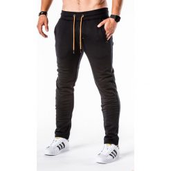 SPODNIE MĘSKIE DRESOWE P550 - CZARNE. Czarne spodnie męskie Ombre Clothing, na co dzień, s, bez wzorów, z bawełny. Za 39,00 zł.