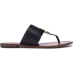 Aldo Ocericia Japonki Czarny. Czarne klapki damskie ALDO, w paski, ze skóry, bez obcasa. Za 240,95 zł.
