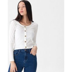 Bluzka z guzikami - Biały. Białe bluzki damskie marki House, s, bez wzorów, bez kołnierzyka, bez rękawów. Za 49,99 zł.
