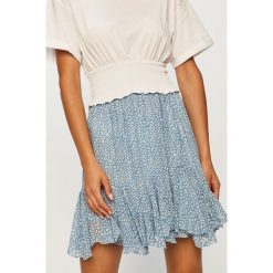 Answear - Spódnica Answear Lab. Niebieskie spódniczki damskie ANSWEAR, na co dzień, s, bez wzorów, z poliesteru, casualowe, mini, rozkloszowane. Za 129,90 zł.