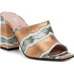 Klapki POLLINI - SA28038C1ATL0901 St/Pit/Lam/Gold. Żółte klapki damskie Pollini, ze skóry. Za 1279,00 zł.
