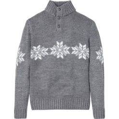 Sweter bonprix szary melanż. Szare swetry męskie bonprix, s, z aplikacjami. Za 89,99 zł.