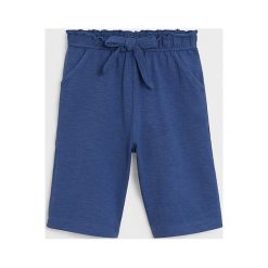 Mango Kids - Spodnie dziecięce Leire 80-104 cm. Niebieskie spodnie dziewczęce Mango Kids, bez wzorów, z bawełny. Za 59,90 zł.