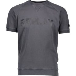 Bluza w kolorze szarym. Szare bluzy męskie Replay, s, z nadrukiem, z bawełny, z okrągłym kołnierzem, bez rękawów, bez kaptura. W wyprzedaży za 129,95 zł.