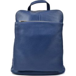 Plecaki damskie: Skórzany plecak w kolorze niebieskim – (S)36 x (W)30 x (G)13 cm