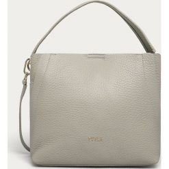 Furla - Torebka skórzana. Szare torby damskie na zakupy Furla, w paski, ze skóry, na ramię, bez dodatków. Za 1399,00 zł.
