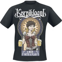Korpiklaani A Man With A Plan T-Shirt czarny. Białe t-shirty męskie z nadrukiem marki KALENJI, m, z elastanu, z dekoltem na plecach. Za 74,90 zł.