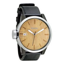 Zegarki męskie: Zegarek męski All Black Light Wood Nixon Chronicle A1271630