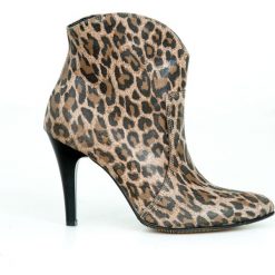 Botki na szpilce - skóra naturalna - model 435 - kolor panterka. Szare botki damskie Zapato, z jeansu, eleganckie, na wysokim obcasie, na obcasie, bez zapięcia. W wyprzedaży za 319,00 zł.