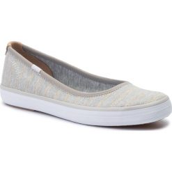 Półbuty KEDS - Bryn Lurex Jersey KWF59940 Lt Gray. Szare półbuty damskie Keds, bez wzorów, z jersey, bez obcasa, na płaskiej podeszwie, bez zapięcia. W wyprzedaży za 189,00 zł.