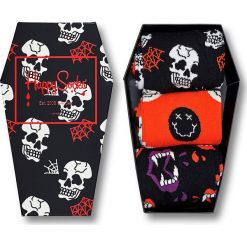 Happy Socks - Skarpety Halloween Gift Box (3-pak). Czarne skarpetki męskie Happy Socks, bez wzorów, z elastanu. W wyprzedaży za 79,90 zł.
