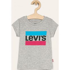 Levi's - T-shirt piżamowy 86-164 cm. Szare bluzki dziewczęce Levi's®, z nadrukiem, z bawełny, z okrągłym kołnierzem, z krótkim rękawem, krótkie, bez kaptura. Za 109,90 zł.