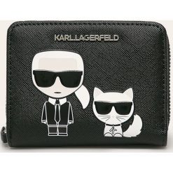 Karl Lagerfeld - Portfel. Czarne portfele damskie KARL LAGERFELD, bez wzorów, ze skóry ekologicznej. Za 489,90 zł.