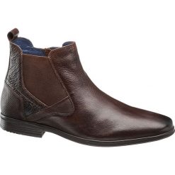 Ciemnobrązowe sztyblety męskie Am Shoe ze skóry AM SHOE brązowe. Pomarańczowe sztyblety męskie AM SHOE, ze skóry, bez zapięcia. Za 239,90 zł.