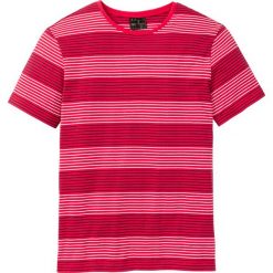 T-shirt w paski bonprix czerwony w paski. Czerwone koszulki męskie bonprix, xl, w paski, z bawełny, bez kołnierzyka. Za 44,99 zł.