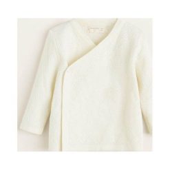 Mango Kids - Kardigan dziecięcy Kimoss 62-68 cm. Szare swetry dziewczęce Mango Kids, bez wzorów, z bawełny, bez kołnierzyka, z krótkim rękawem, krótkie, bez kaptura. Za 59,90 zł.