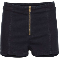 Szorty ze stretchem, wysoka talia bonprix "raw denim". Niebieskie szorty damskie bonprix, z denimu. Za 34,99 zł.