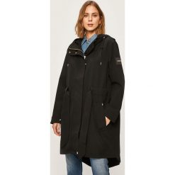 Calvin Klein - Parka. Czarne kurtki damskie Calvin Klein, s, bez wzorów, z elastanu, długie, z kapturem. Za 1399,00 zł.