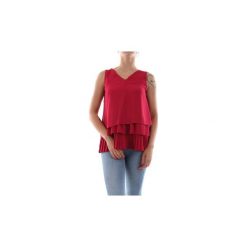 Bluzki Kaos Collezioni LP1TZ034. Różowe bluzki damskie Kaos Collezioni, bez wzorów, bez kołnierzyka, bez rękawów. Za 251,73 zł.