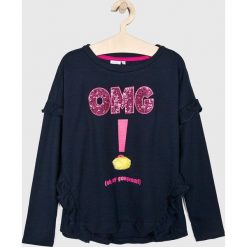 Blukids - Bluza dziecięca 140-170 cm. Niebieskie bluzy dziewczęce Blukids, z nadrukiem, z bawełny, bez rękawów, bez kaptura. W wyprzedaży za 49,90 zł.