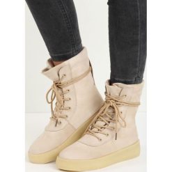 Buty zimowe damskie: Beżowe Botki Cold Snap