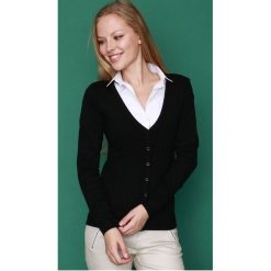 William de Faye sweter damski WF311 XXL czarny. Czarne swetry damskie William de Faye, xxl, bez wzorów, z kaszmiru, bez rękawów, bez kaptura. Za 169,00 zł.
